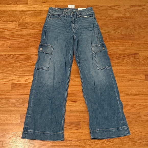 American Eagle Outfitters High Rise Denim Cargo Jeans - Picture 1 of 3